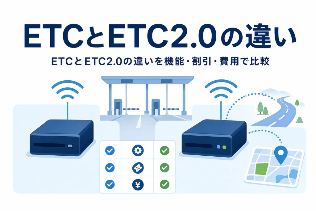 2台の車載器を並べて「ETCとETC2.0の違い」を比べるアイキャッチ